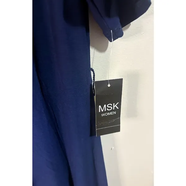 MSK Dress Women 2X Navy Blue NEW O-Ring Hardware Short Sleeve‎ Knee Length - Image 4
