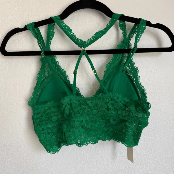 NWT AERIE Padded Lace‎ Strappy Bra in Alpine Green - Image 2
