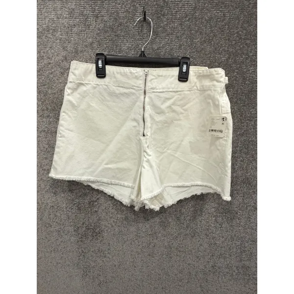 Free People Womens Skort 12 White We The Free Wrap Denim Frayed Hem OB1505112 - Image 5