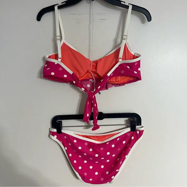 Women's Coco Rave Pink Polka Dot Bikini Set‎ Size Medium/Large Top Large Bottoms - Image 12