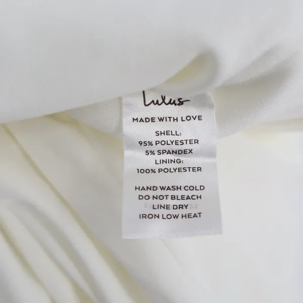 Lulus White Off The Shoulder Puff Sleeve Maxi Dress Side Slit Size L Formal - Image 5
