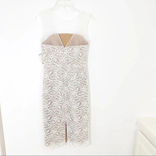 NWT DRESS THE POPULATION Tegan Lace Midi Dress White Size XS - Image 5