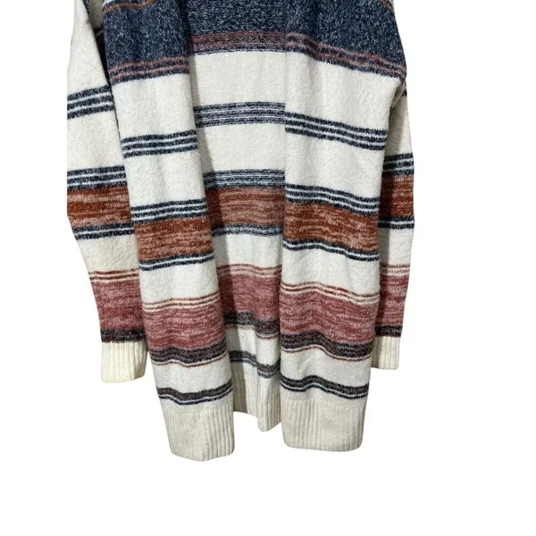 Loft Womens Open Front Long Cardigan Multicolor Stripe Pockets Size‎ S Soft Cozy - Image 3