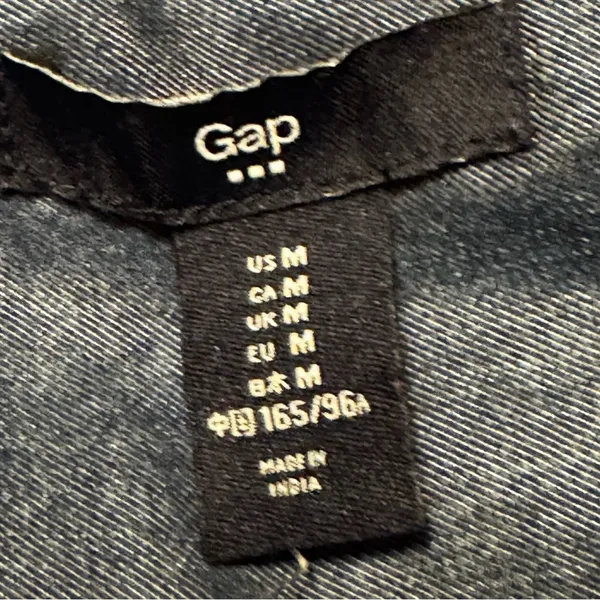 GAP Women’s Blue Chambray Button Detail Denim Shirt Dress Sz M - Image 2