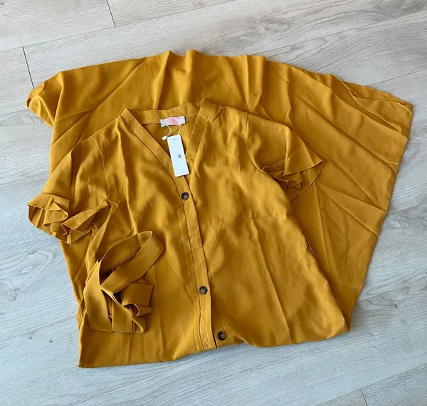 Simply Dresses Mustard Yellow Casual Short Sleeve Summer Dress - Image 6