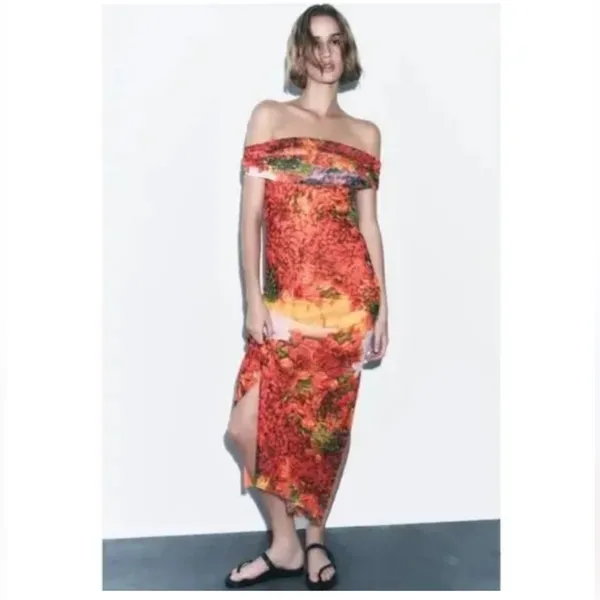 Zara Farmers Market Mesh Dress Size Medium‎ - Image 6
