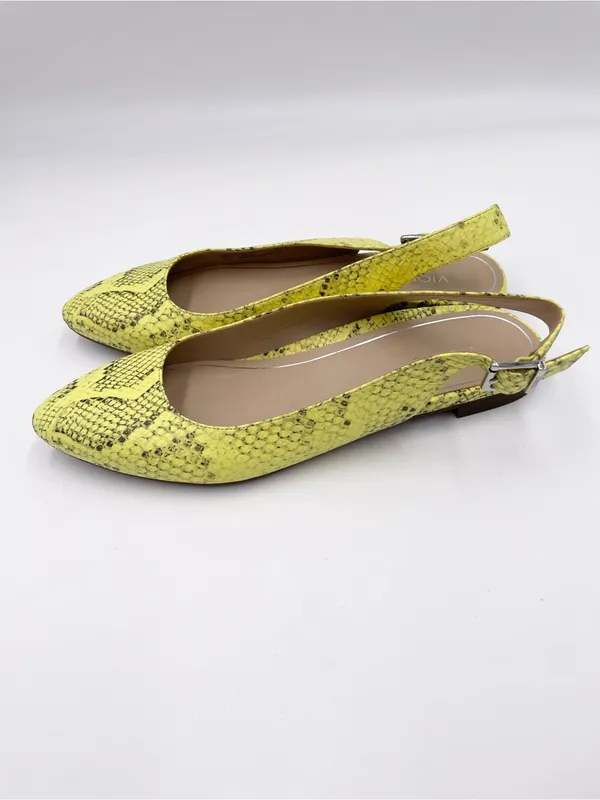 Vionic Jade Slingback Mules Yellow Leather Snakeskin Women's Size 8 Pointed Toe - Image 8