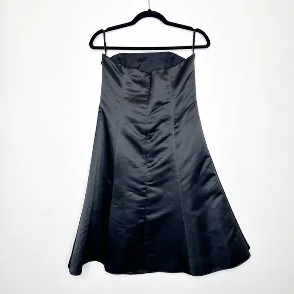Vintage Jessica McClintock Gunne Sax Strapless Dress Women's Black Green 11/12 - Image 2