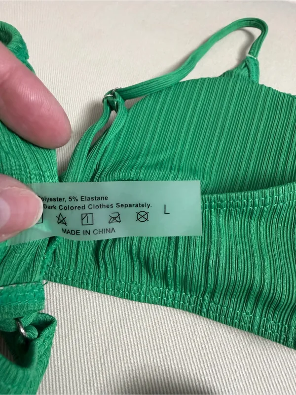 SHEIN Green Ribbed Knot-Front Bikini Set - Image 7