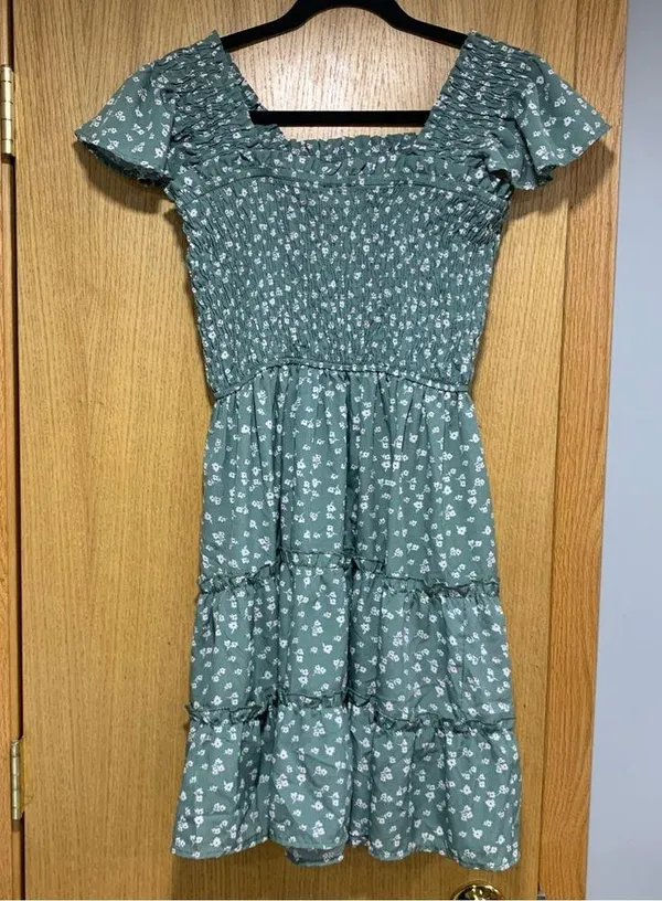New Glory Green Floral Dress - Image 2