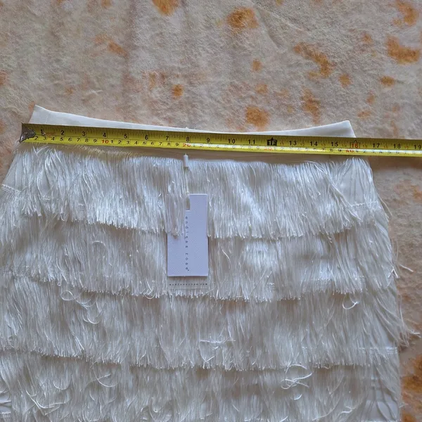 Endless Rose White Tiered Fringe Mini Skirt Large L NWT - Image 2