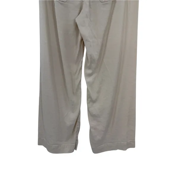 Anthropologie Maeve Colette Linen Wide Leg Cropped Pants Ivory Cream Size 26 - Image 8