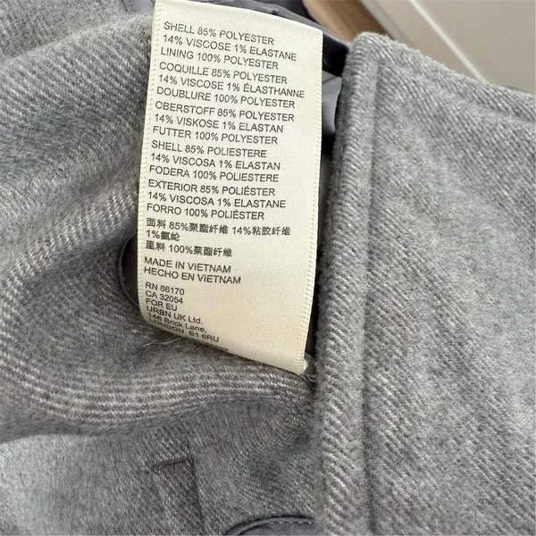 Free People Hannah Slouchy Gray Double-Breasted Oversized Coat Jacket Size S - Image 10