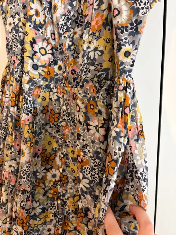 American Eagle Floral Button Front Mini Babydoll Dress - Image 3