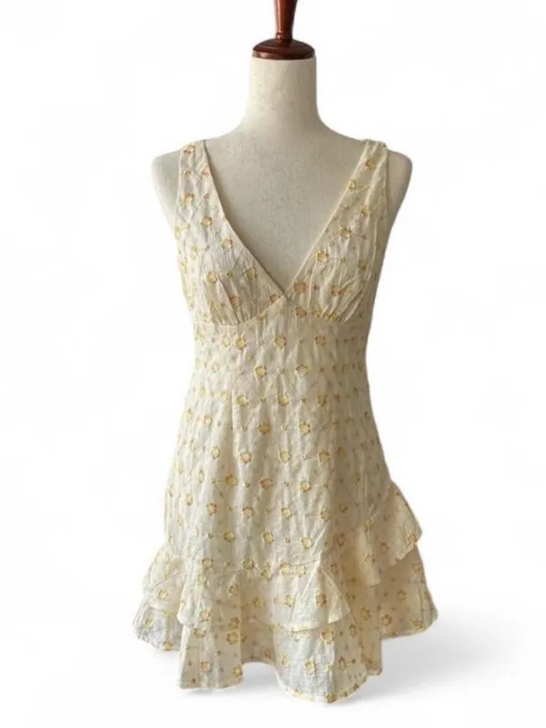 Hello Molly Golden Serenity Mini Dress Yellow - Image 3