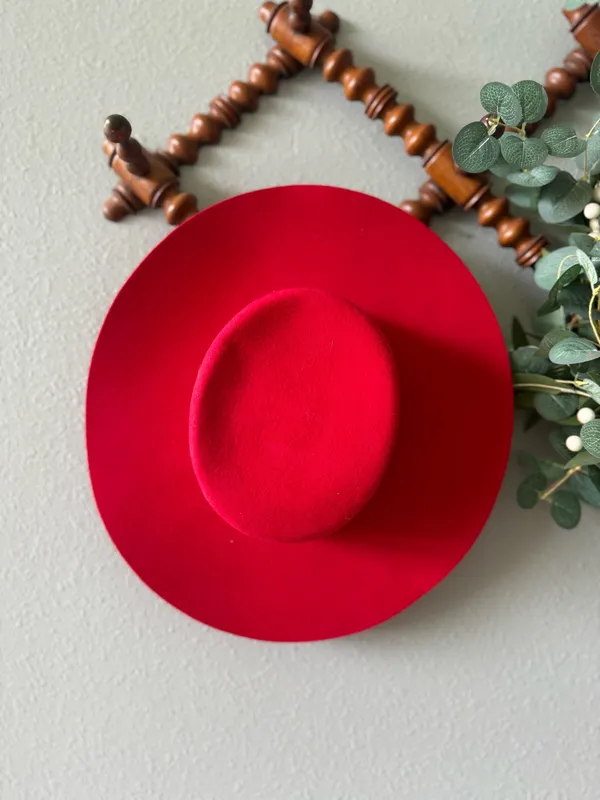 Lack of Color Hat The Sierra Boater Hat in Ruby Red - Image 3