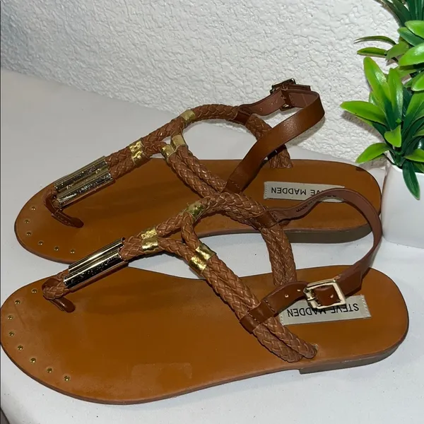 Steve Madden Brown Metallic Sandals - Image 3