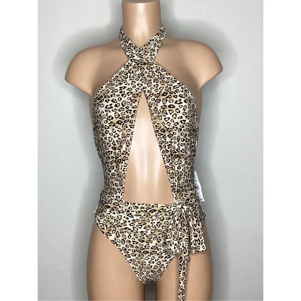 New. Pilyq leopard halter one piece. Small . Retails $154 - Image 14
