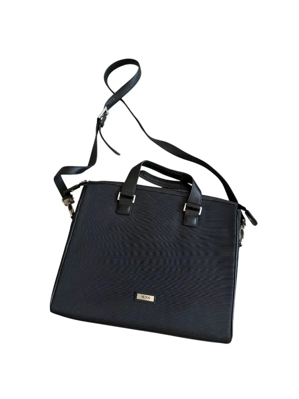 TUMI Black Laptop Computer Crossbody Travel Bag - Image 2