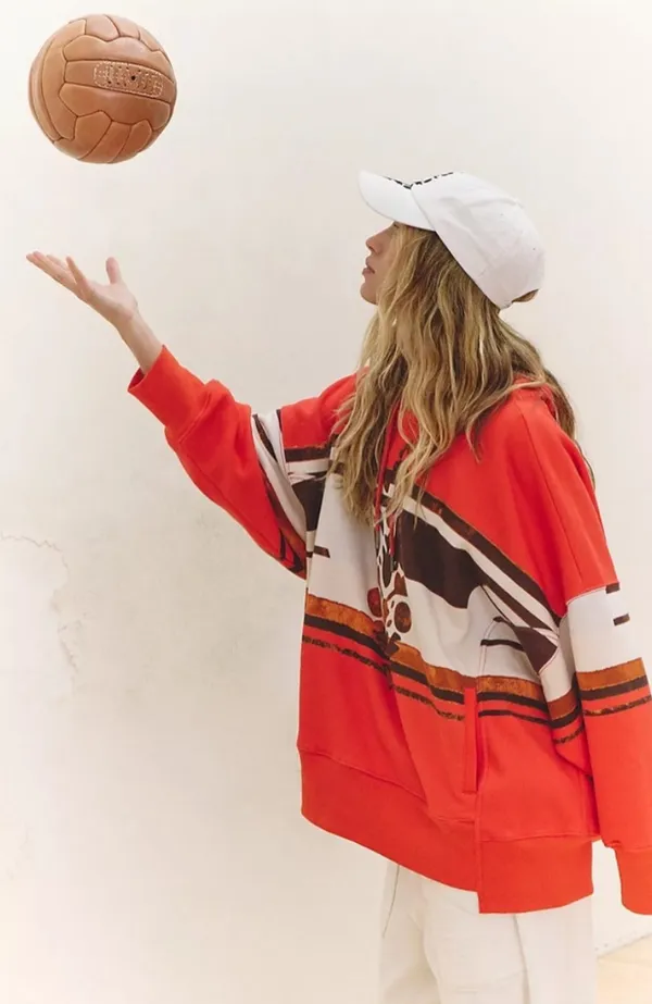 NWT Free People Movement Sprint To The Finish Logo Hoodie In Pomegranate Size:Xs $128 MSRP No refunds or cancelllations - Image 4