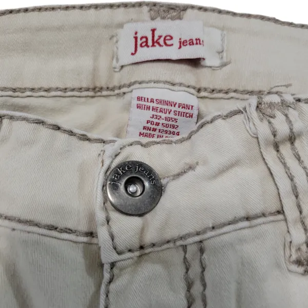 Jake Jeans Size 5 26"x31" Bella Skinny Pant With Heavy Stitch Distressed Stretch - Image 7