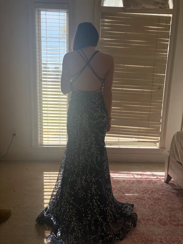 Prom Dress David's Bridal Blue Navy Long - Image 2