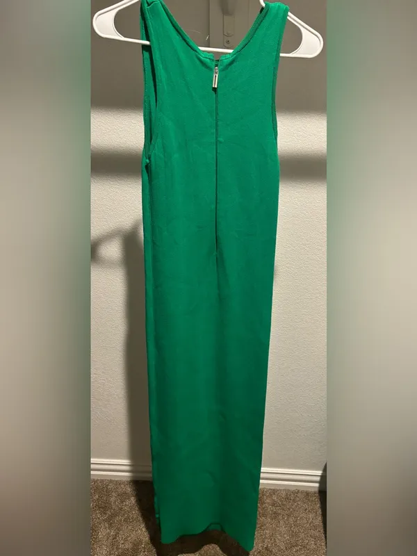 Mango Bright Green Knit Tank Dress - Image 4