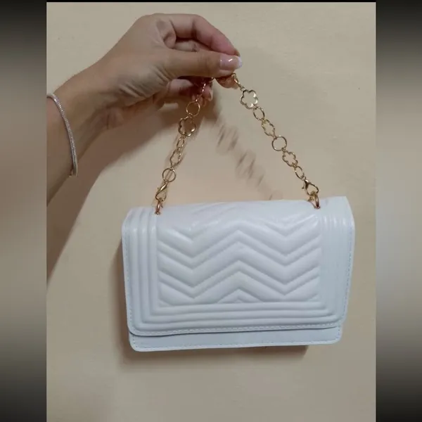 Chic White and Gold Crossbody Bag NTW mt31 - Image 8