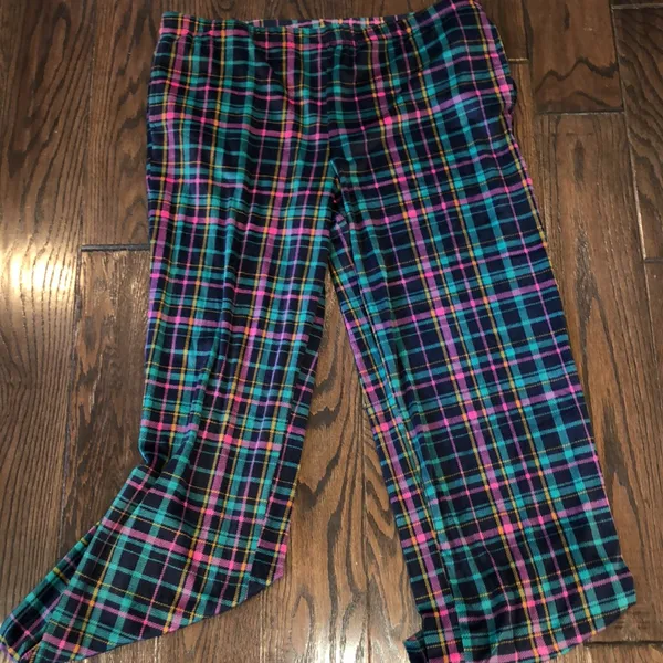 JOYSPUN soft plaid fleece style pajamas set size large with pockets - Image 10
