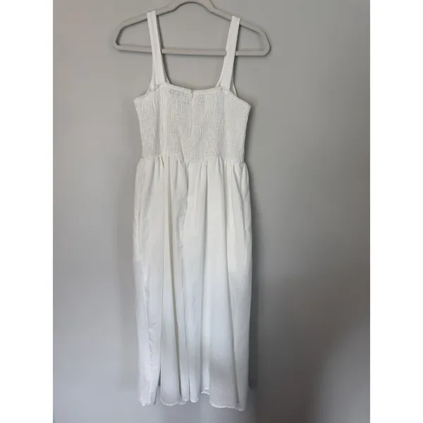 Petal & Pup Kinslee Midi Dress Linen White Sz L NEW $120 - Image 6