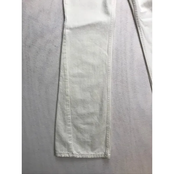 Zara White Flare Wide Leg Cargo Jeans Womens Size 2 High Rise 100%‎ Cotton - Image 5