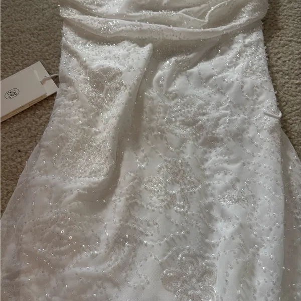 Peppermayo White Beaded Mini Dress - Image 2