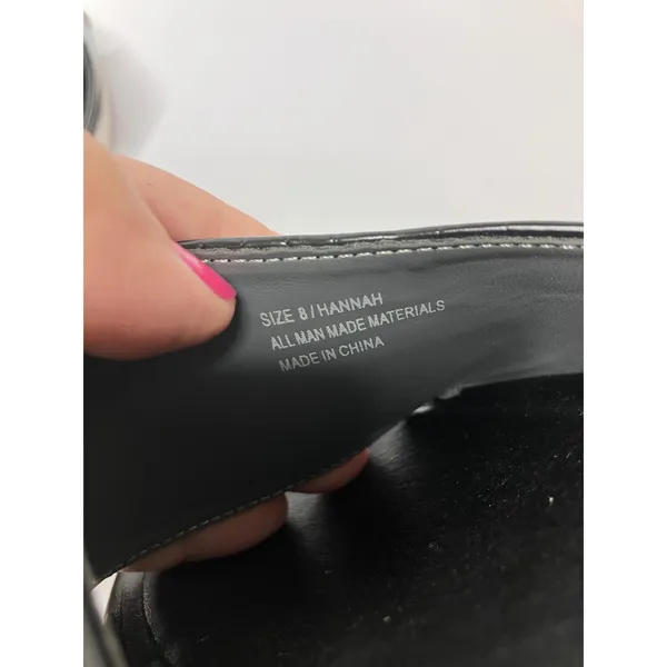 Jane and the Shoe Hannah Sandals Womens 8 Black Excellent Croc Platform Slides - Image 5