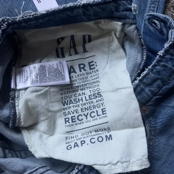 GAP UltraSoft Baggy Jeans Womens 27 4R Mid Rise Wide Leg Blue Denim NWT - Image 4