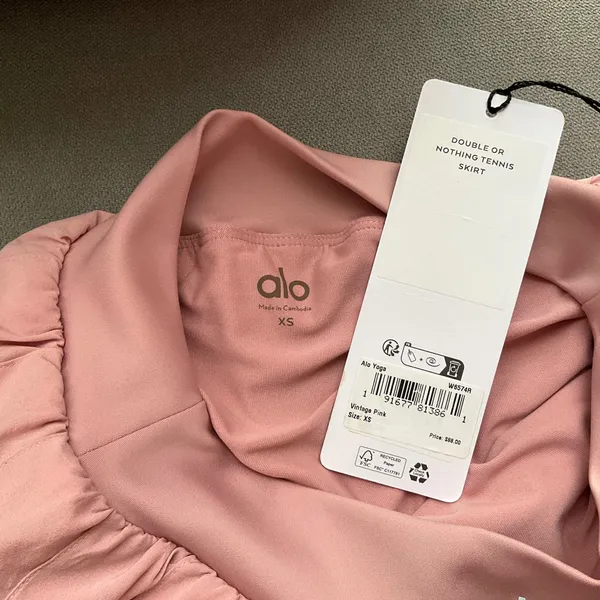 Alo Yoga Double Or Nothing Tennis Skirt Vintage Pink XS - Image 3