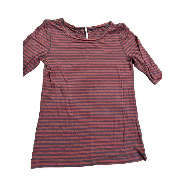 Free People Red Gray Leader Of The Pack Elbow Sleeve Tee Womens M‎ soft stretchy - Image 4