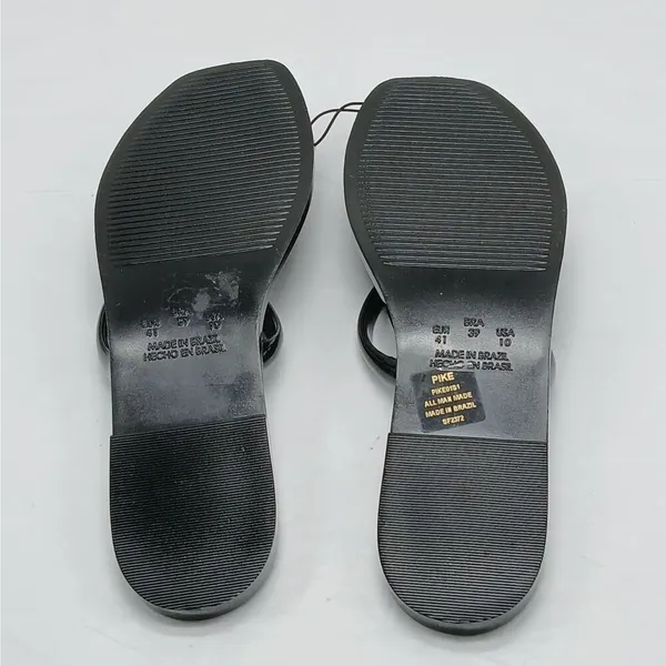 Steve Madden Pike Strappy Jelly Sandals Shoes Womens Size 10 Black Slip On Flats - Image 6
