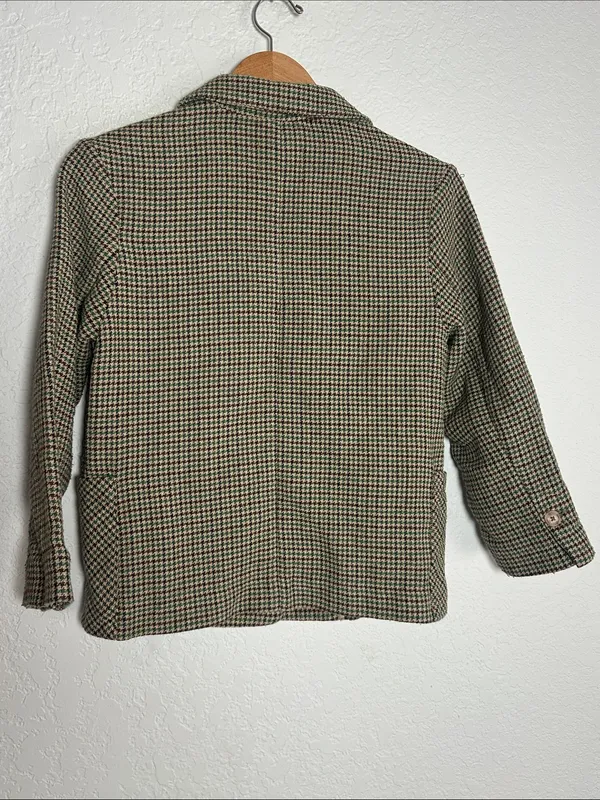 Vintage Zara Houndstooth Single Button Blazer Crop Academia Collegiate Business - Image 7