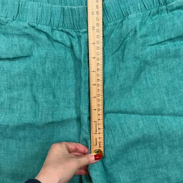 Eileen Fisher M Washed Organic Linen Delave Wide Leg Cropped Pants Relaxed - Image 9