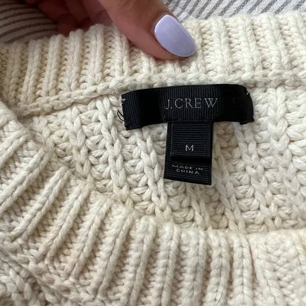 J.Crew Cozy Cable Knit Sweater with Fringe Slit - Image 9