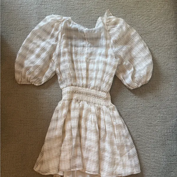 Sabo Skirt White Plaid Mini Dress - Image 3