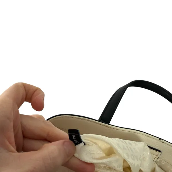 Kate Spade Evangelie‎ Satchel Crossbody Purse Cement White Black Preppy READ - Image 10
