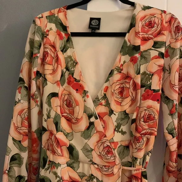 Bobeau Floral Print Maxi Wrap Dress Size XS - Image 4
