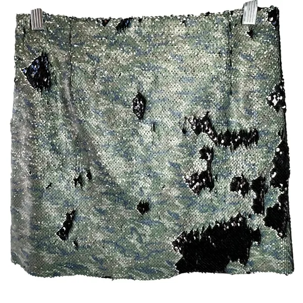 Free People FP One Sequin Mini Skirt Camo/Black Reversible Sequins size 0 - Image 6