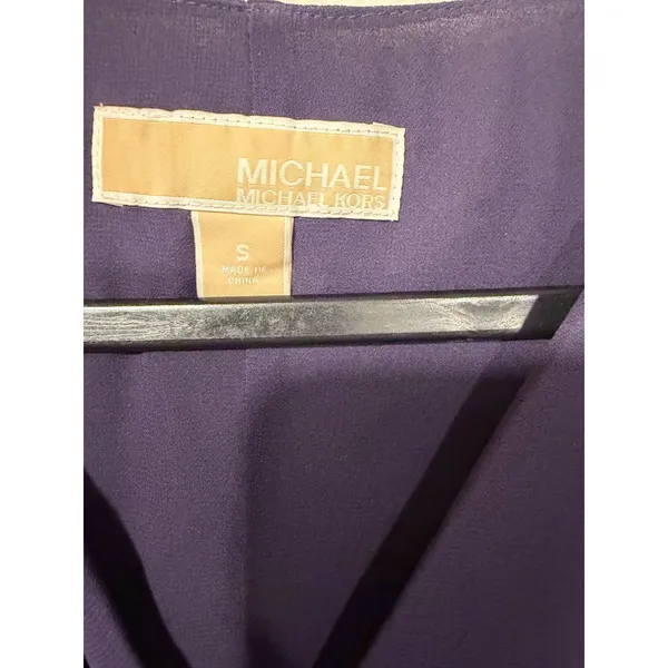 Michael Michael Kors Purple Twist Front V-Neck Sleeveless Blouse Top‎ Small - Image 2
