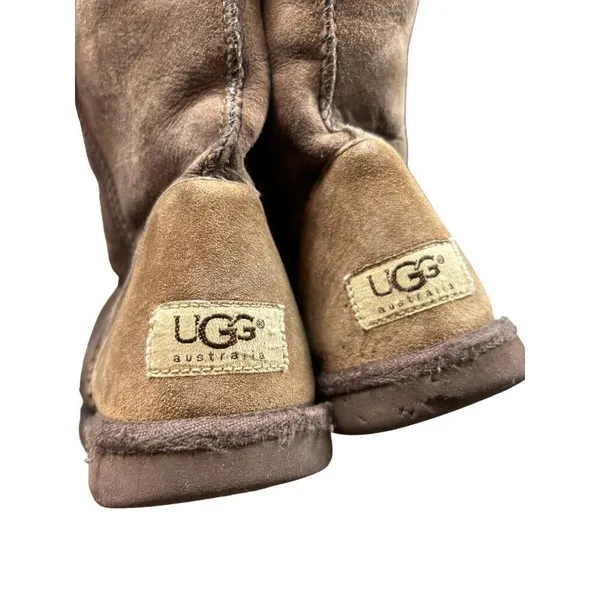 Ugg Australia Women's Sheepskin Suede Boots Brown Size 6 **FAIR CONDITION - Image 4