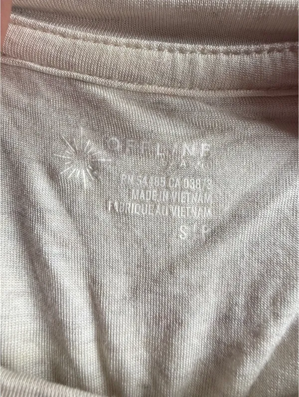 Aerie Cream Crop Top with Cut Out Back Tie Detail - Image 8