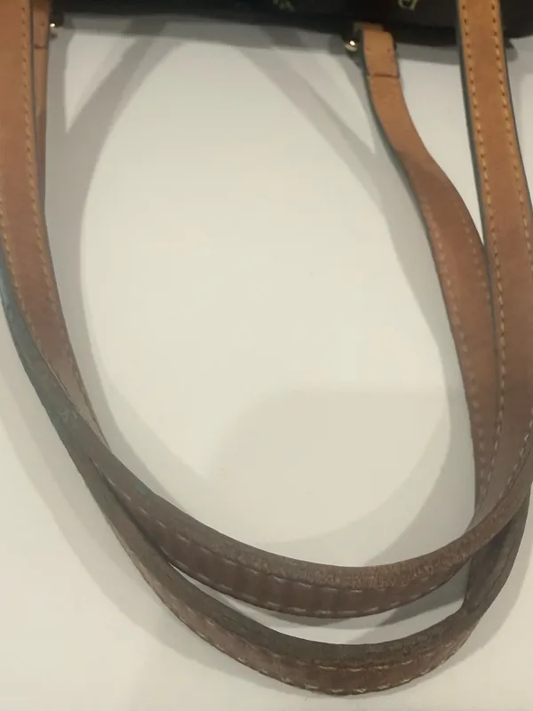 Dooney Bourke Y2K Signature Monogram Barrel Shoulder Bag Dark Brown Leather Trim - Image 15