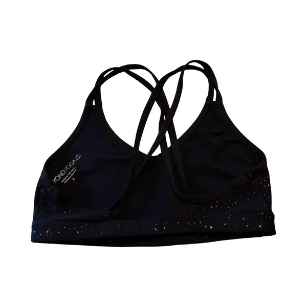 Beyond Yoga Double Back Alloy Speckled Black Strappy Sports Bra Small - Image 3