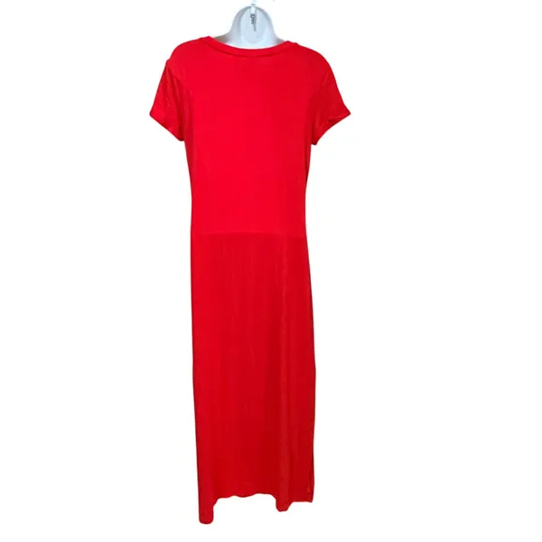 C&C California‎ Womens Red Short Sleeve Scoop Neck Side Slit Maxi Dress Size M - Image 2